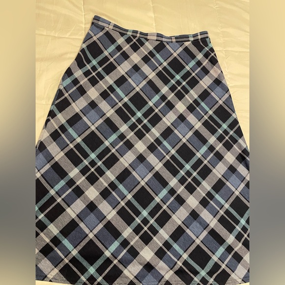 WOMENS LARGE Christopher & Banks plaid midi skirt - Picture 2 of 6